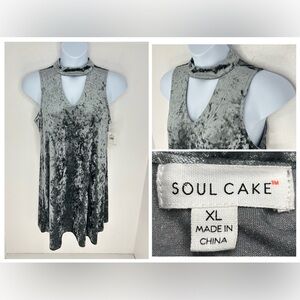 Soul Cake NWT Gray Velvet Dress Size XL Boho Festival Hippie‎ Fairy Whimsigoth